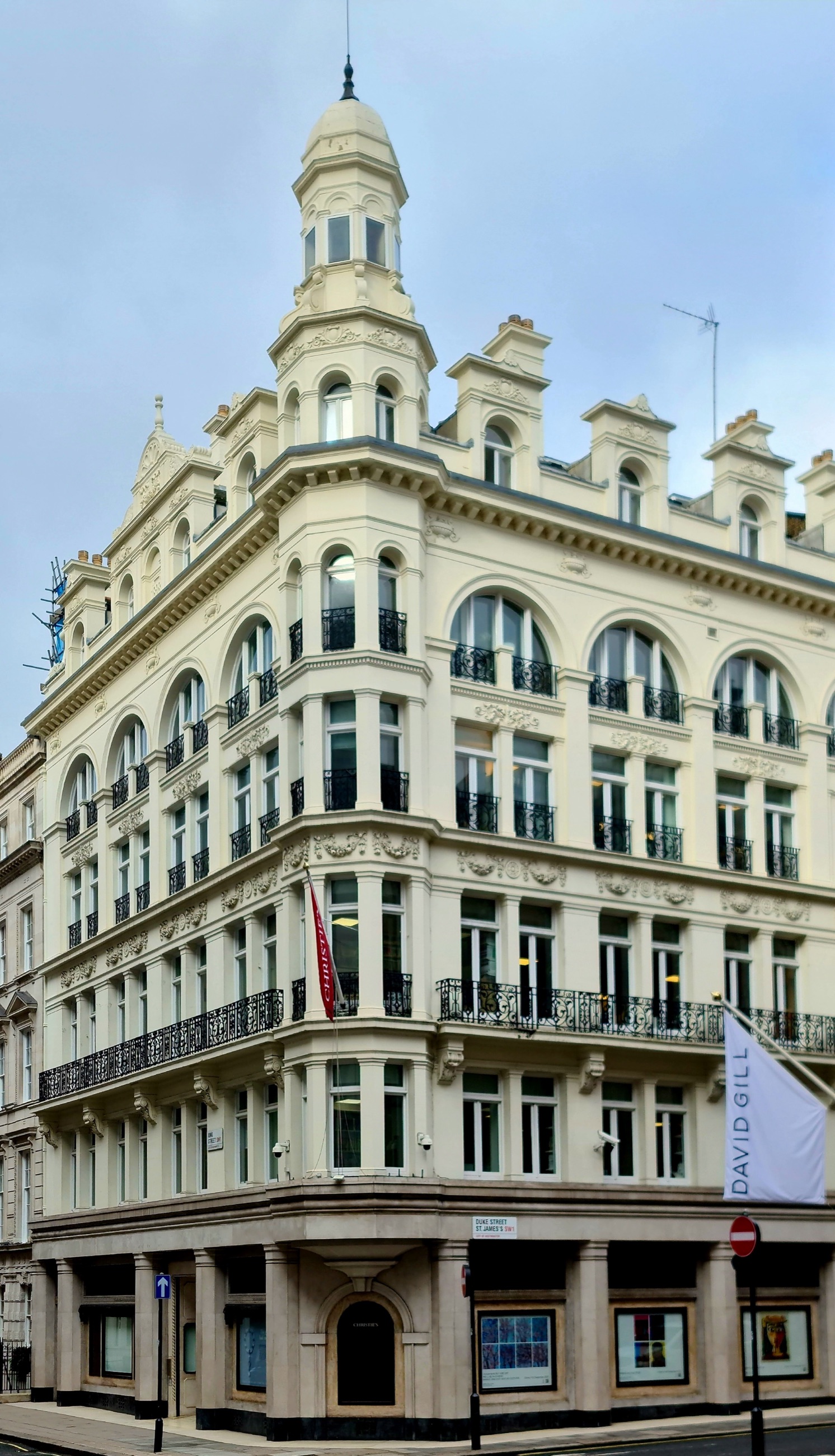 Facade of Christie's headquarters on King Street, London